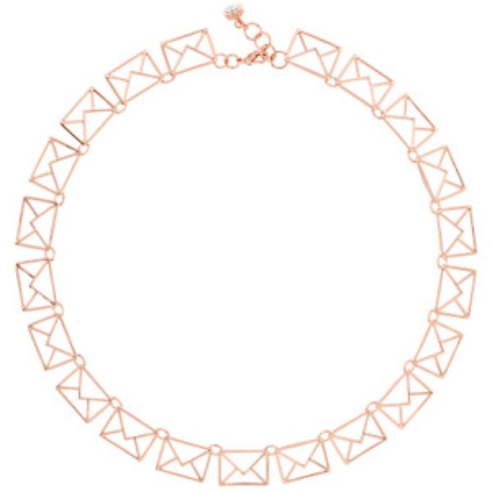 Ted Baker Idiana Love Letter Collar Necklace Rose Gold